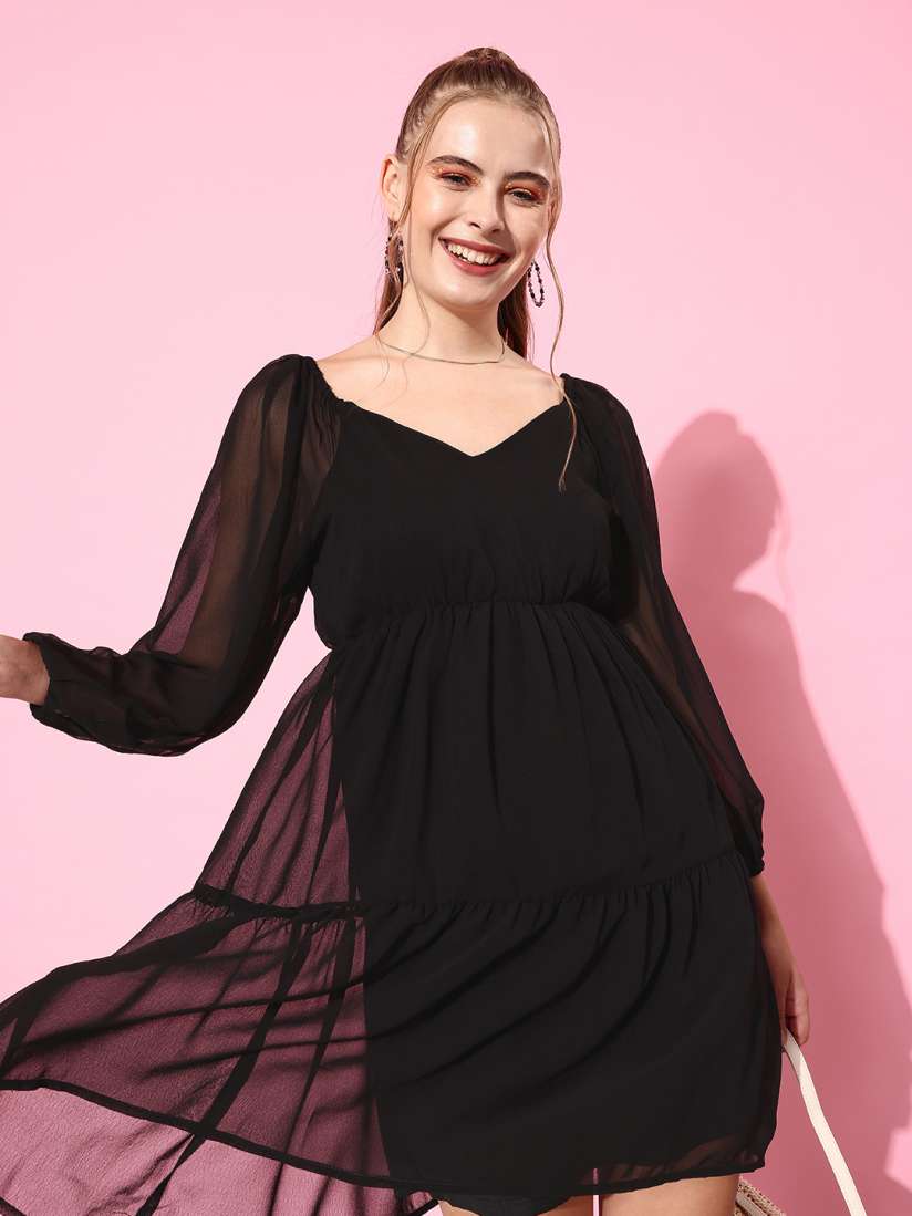 Myntra black dress on sale