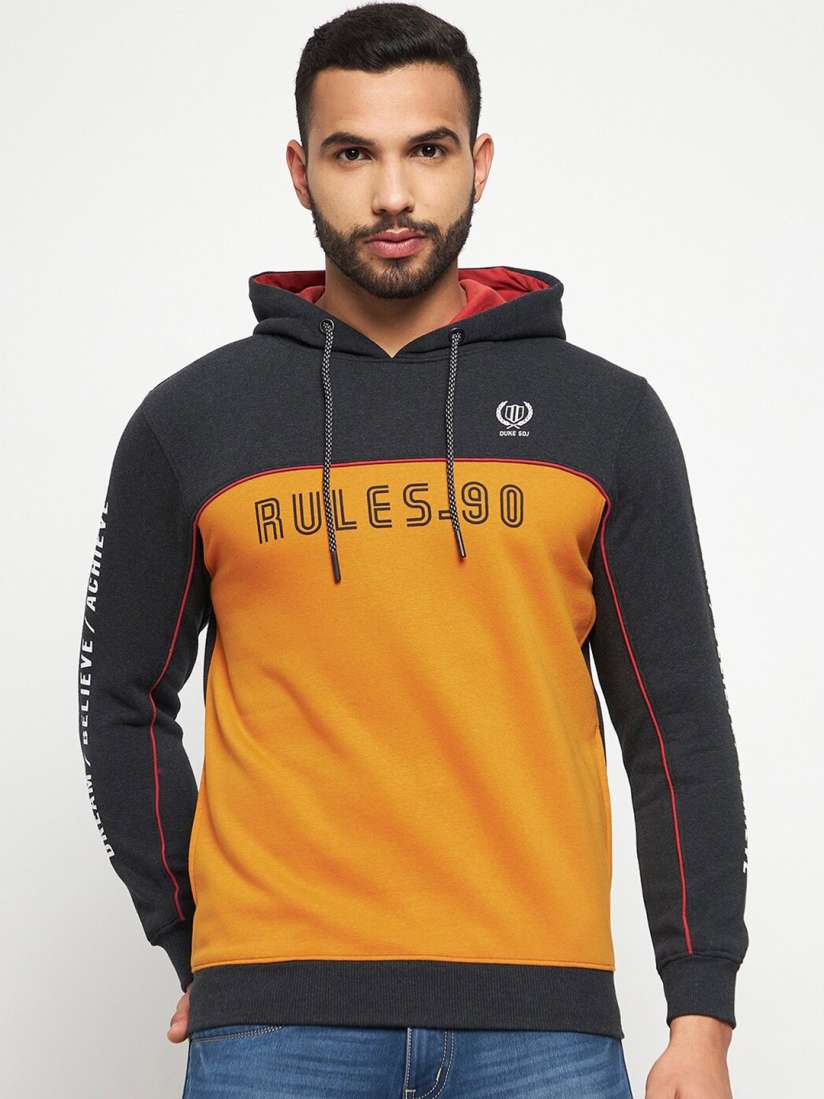 Buy Duke Men Colourblocked Hooded Sweatshirt Sweatshirts for Men 21293740 Myntra