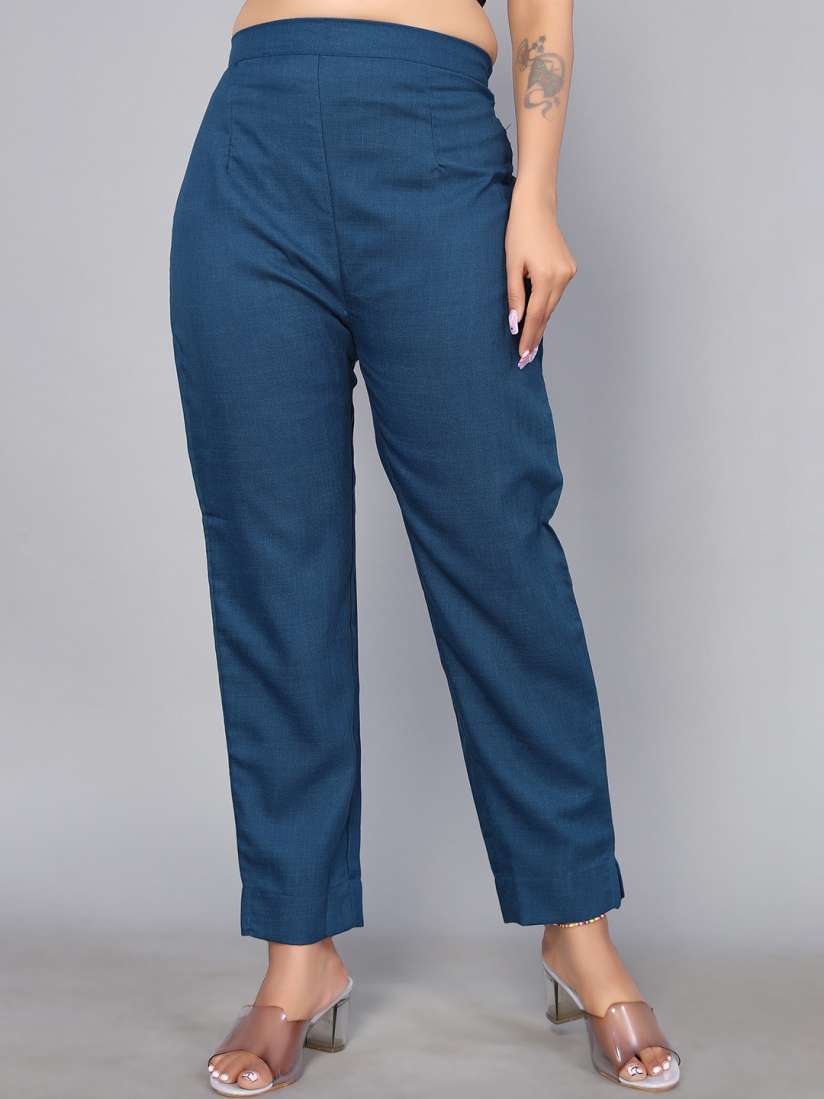 Buy KALINI Women Poly Cotton Trousers Trousers for Women 21298182 Myntra