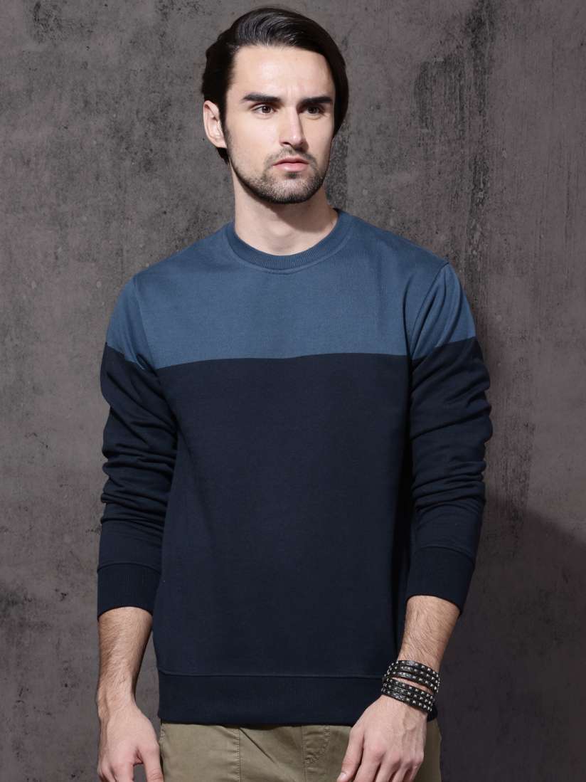 Buy Roadster Men Blue Colourblocked Sweatshirt Sweatshirts for Men 2129911 Myntra
