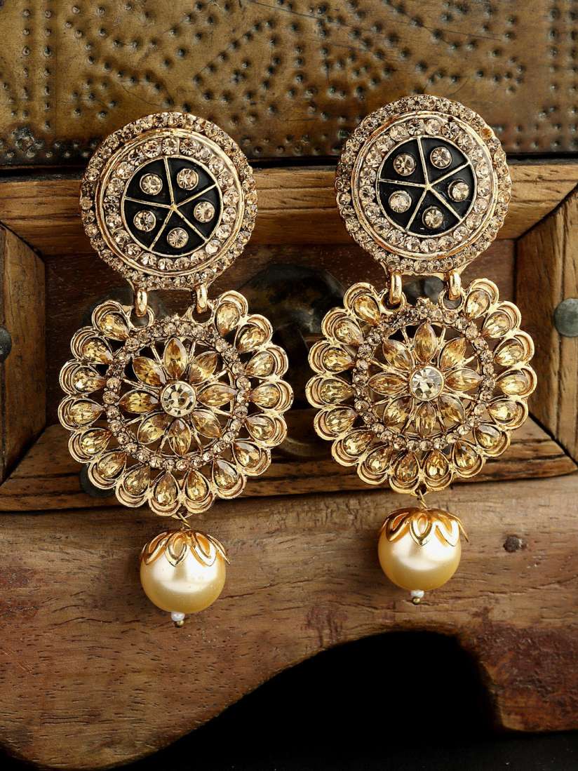 Buy PANASH Gold Plated Contemporary Drop Earrings Earrings for Women 2130466 Myntra