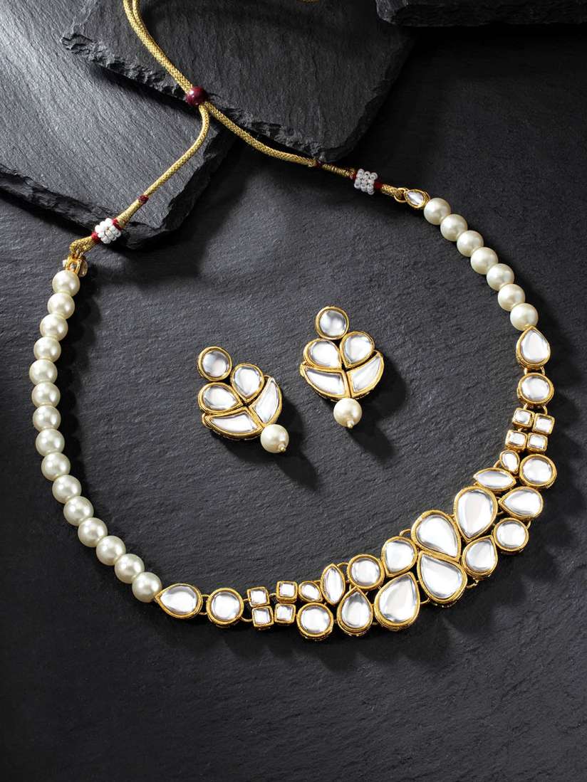 Buy Peora Fashion Gold Plated Kundan Necklace Earrings Jewellery Set Jewellery Set for Women 21309388 Myntra