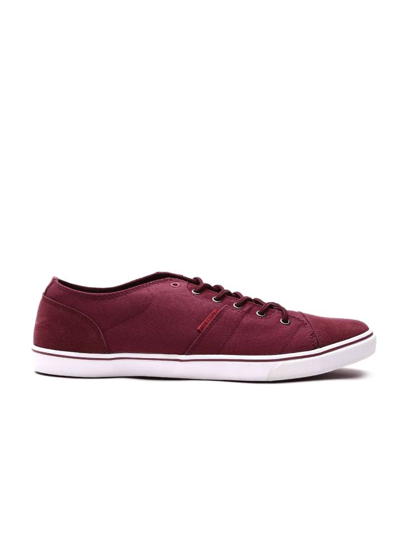 Mens burgundy canvas shoes online