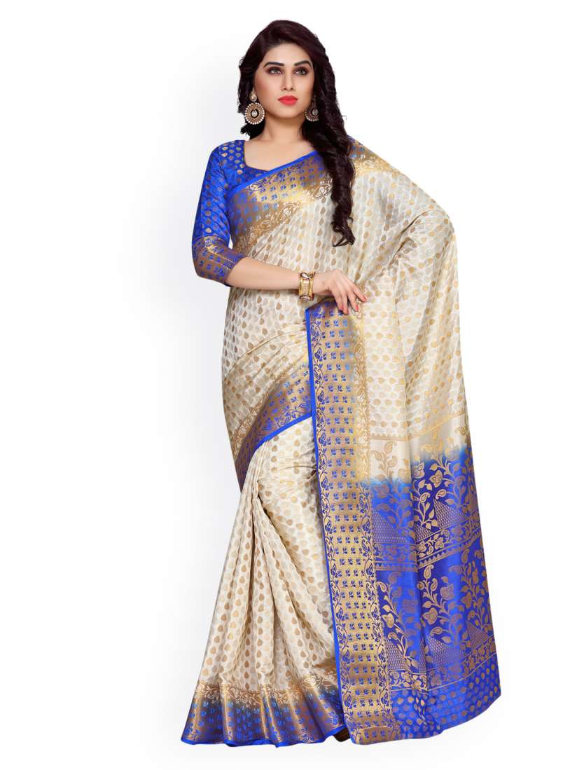 Buy MIMOSA by Kupinda Beige Art Silk Woven Design Kanjeevaram Saree Sarees for Women 2132719 Myntra