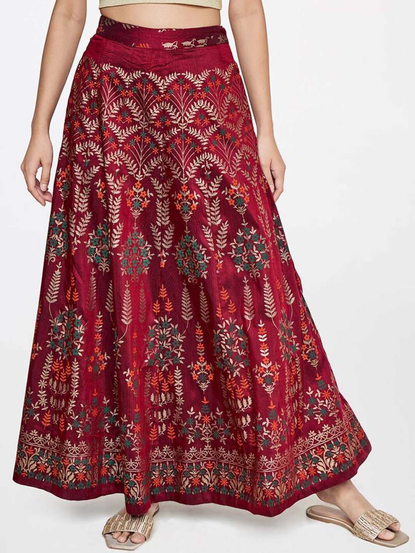 Buy Global Desi Ethnic Print Flared Maxi Skirt Skirts for Women 21329562 Myntra