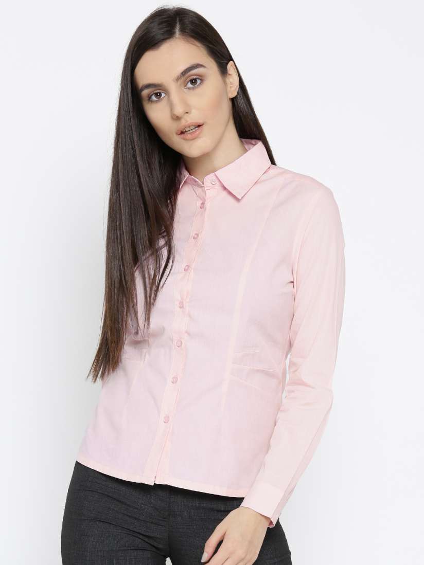 Buy Wills Lifestyle Women Pink Solid Formal Shirt Shirts for Women 2133166 Myntra