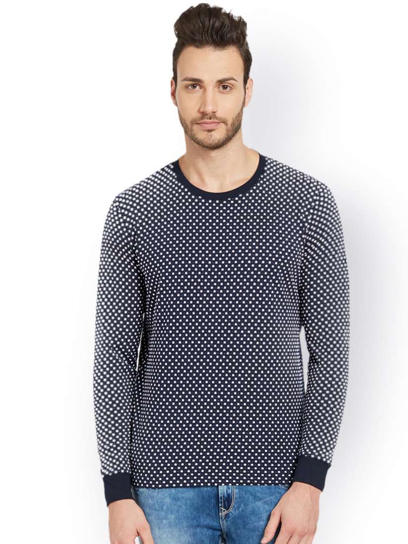 Buy SPYKAR Men Navy Blue Printed V Neck T shirt Tshirts for Men 2133837 Myntra