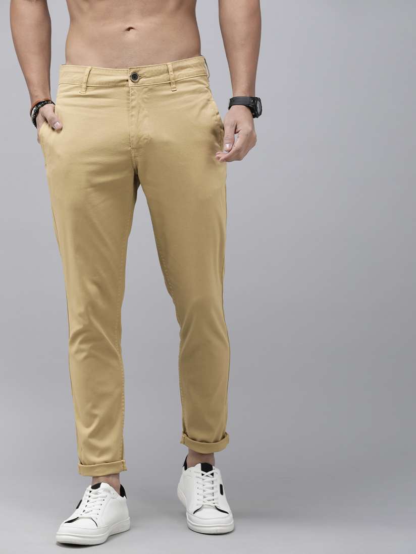 Buy The Roadster Lifestyle Co. Men Self Design Textured Slim Fit Casual Trousers Trousers for Men 21345320 Myntra