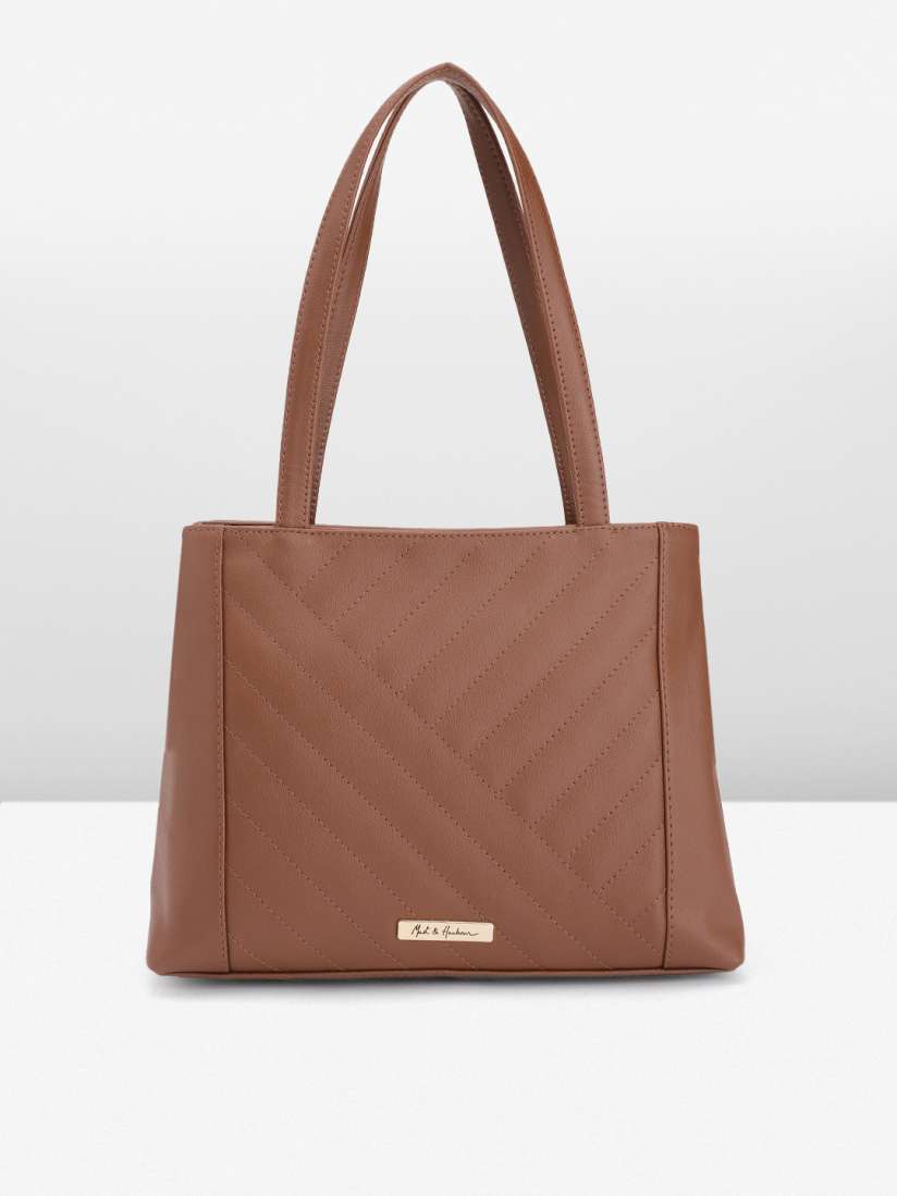 Buy Mast Harbour Solid PU Structured Shoulder Bag with Quilted Detail Handbags for Women 21346740 Myntra