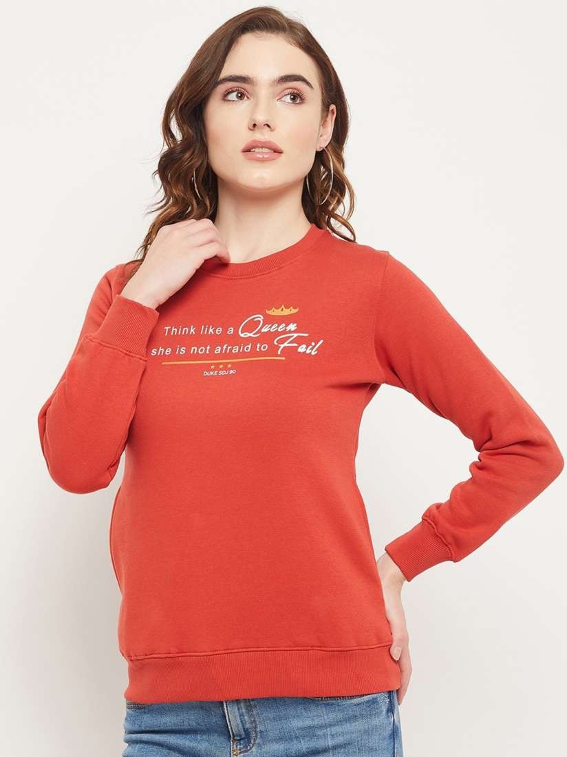 Buy Duke Women Printed Fleece Sweatshirt Sweatshirts for Women 21347038 Myntra