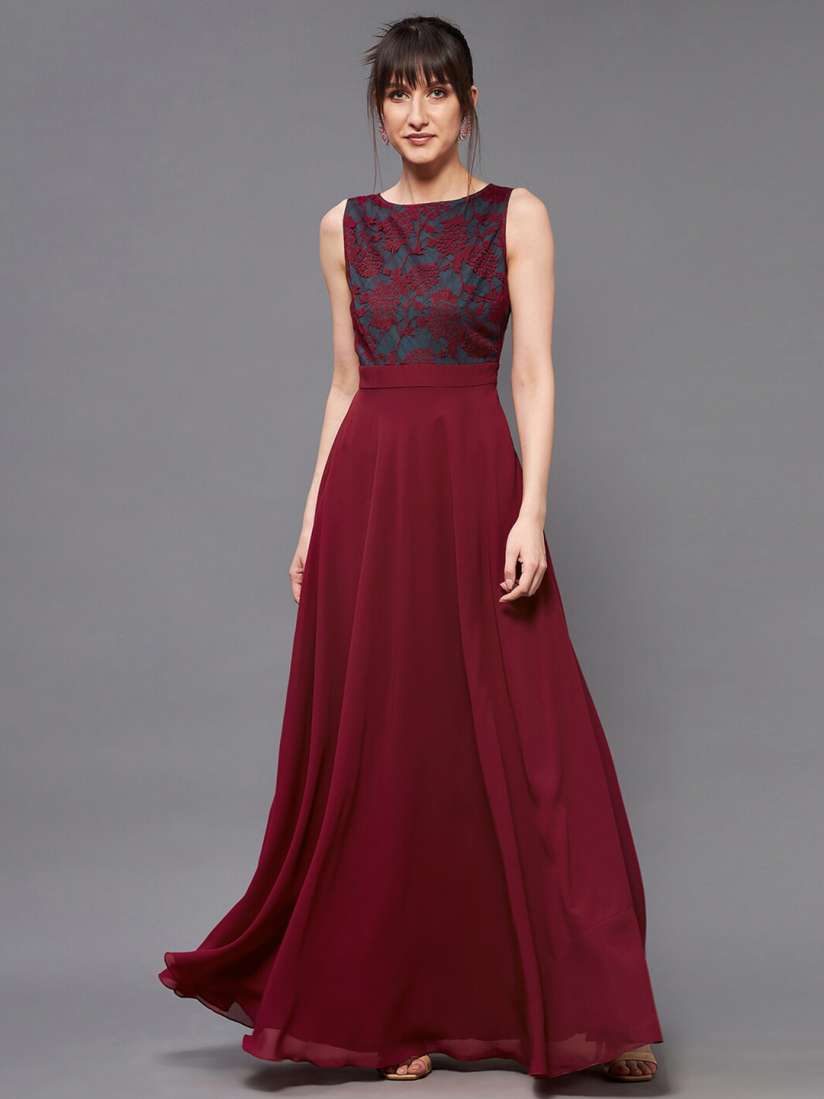 Buy Miss Chase Self Design Georgette Maxi Dress Dresses for Women 21360172 Myntra