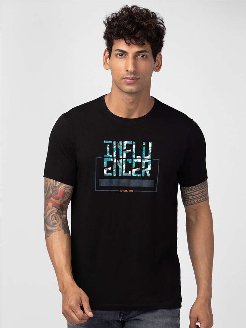 Buy SPYKAR Men Typography Printed Slim Fit Cotton T shirt Tshirts for Men 21363926 Myntra