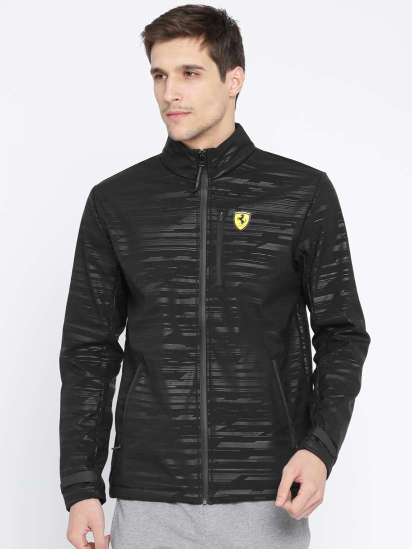 Buy PUMA Motorsport Ferrari Men Black SF Softshell Printed Sporty Track Jacket Jackets for Men 2136801 Myntra