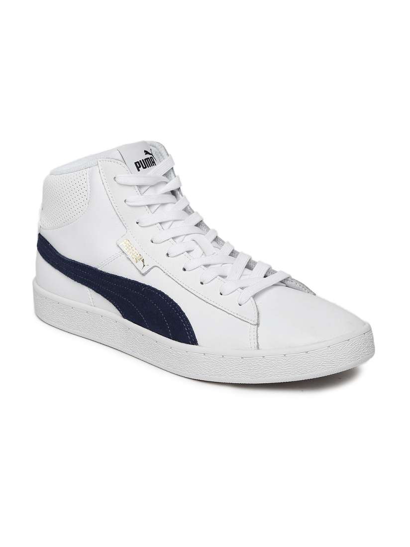 Buy Puma Men White 1948 Mid Top Leather Sneakers Casual Shoes for Men 2137454 Myntra
