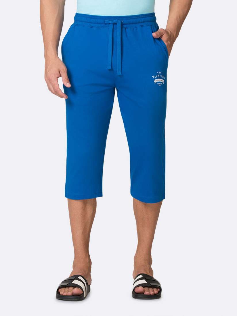 Buy Van Heusen Men Drawstring Waist Functional Pockets Capri Shorts Lounge Shorts for Men 21385208 Myntra