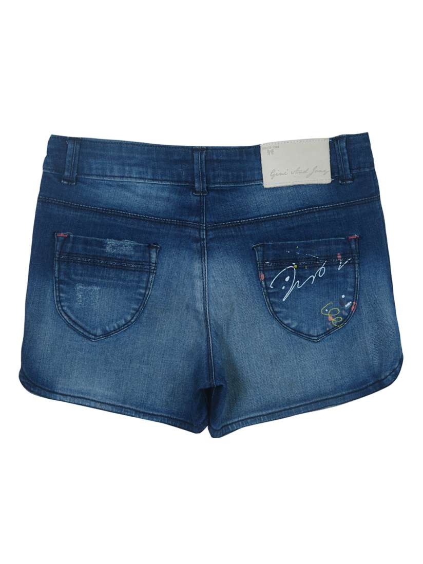 Buy Gini and Jony Girls Blue Solid Regular Fit Denim Shorts Shorts for Girls 2138628 Myntra