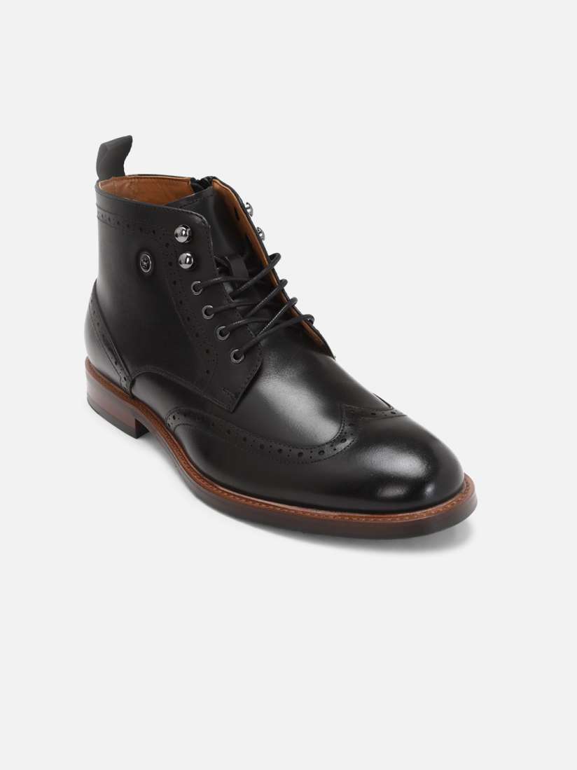 Buy Louis Philippe Men Mid Top Lace Up Leather Boots Boots for Men 21386484 Myntra