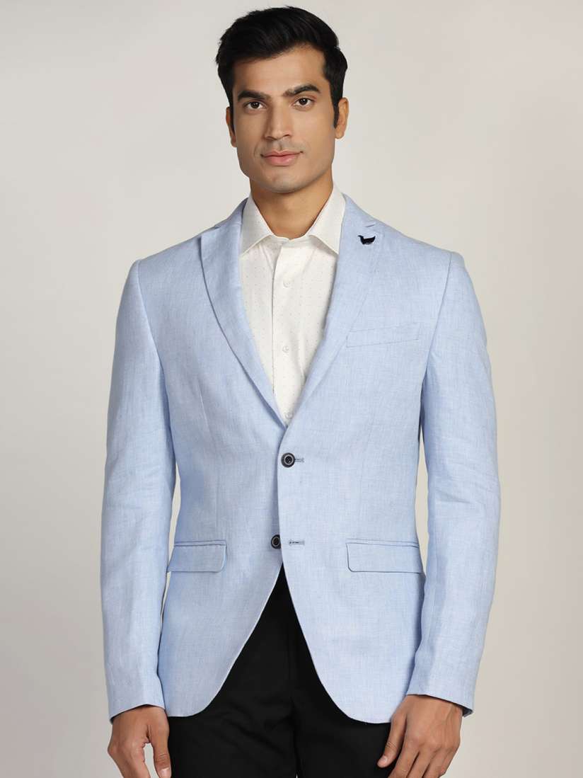 Buy Blackberrys Men Slim Fit Single Breasted Linen Blazer Blazers for Men 21394666 Myntra