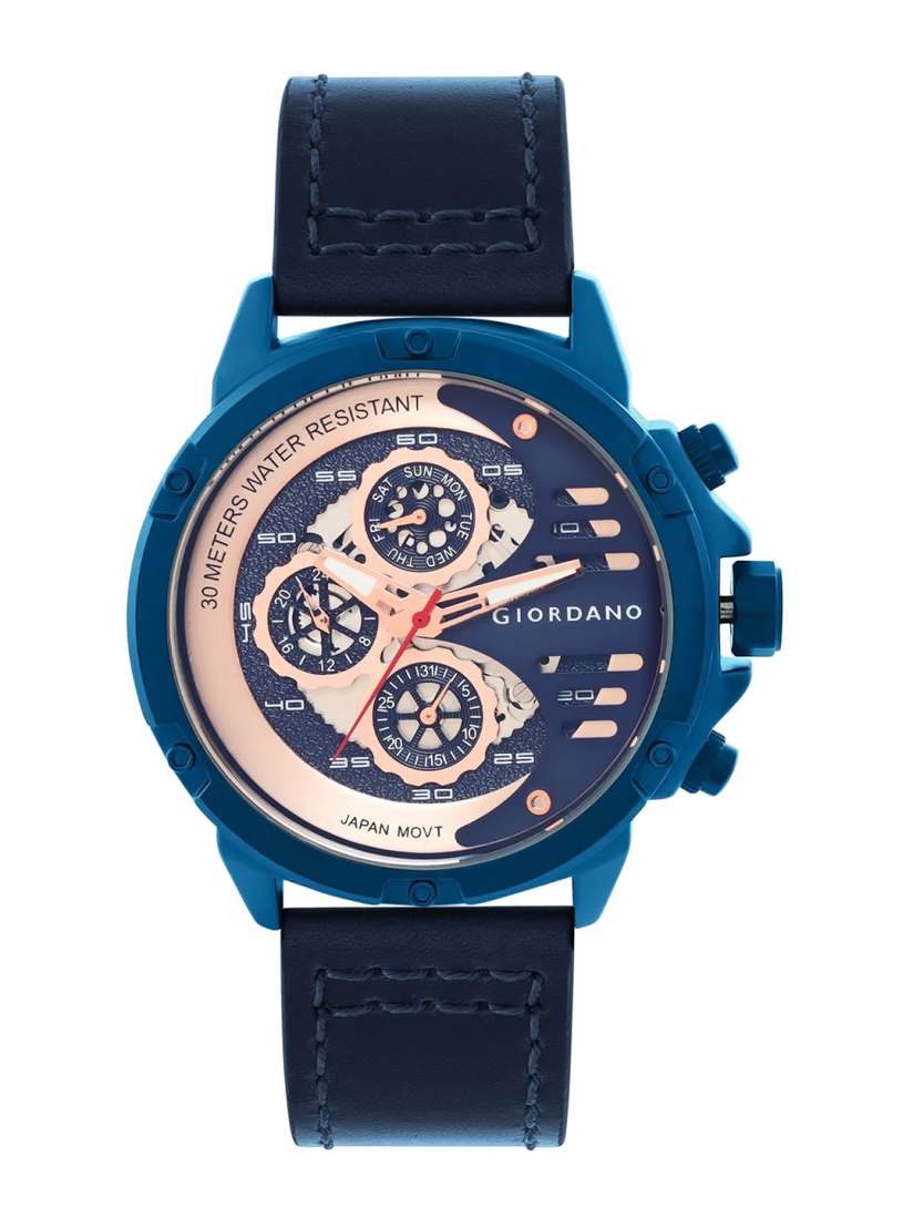 Buy GIORDANO Men Skeleton Dial Blue Leather Straps Analogue Watch Watches for Men 21395304 Myntra