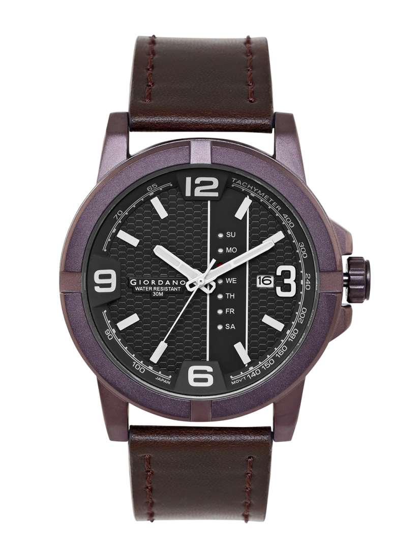 Buy GIORDANO Men Leather Straps Analogue Watch GD 50007 02 Watches for Men 21395346 Myntra