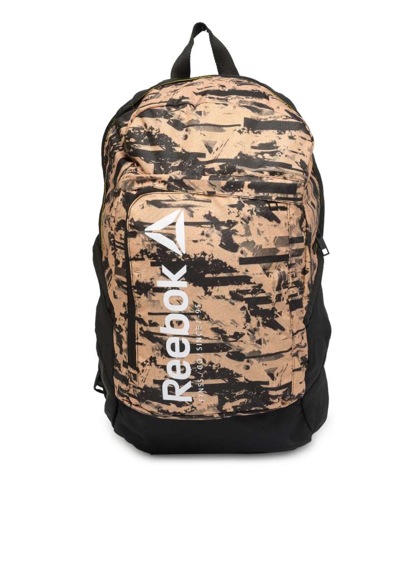 Buy Reebok Unisex Black Gold Toned Active Brand Logo Backpack Backpacks for Unisex 2139582 Myntra