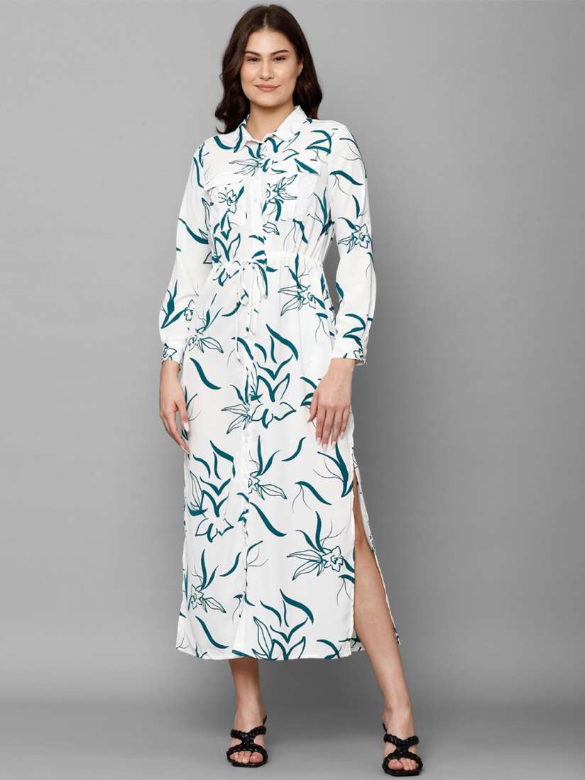 Buy Allen Solly Woman Floral Printed Shirt Maxi Dress Dresses for Women 21414626 Myntra