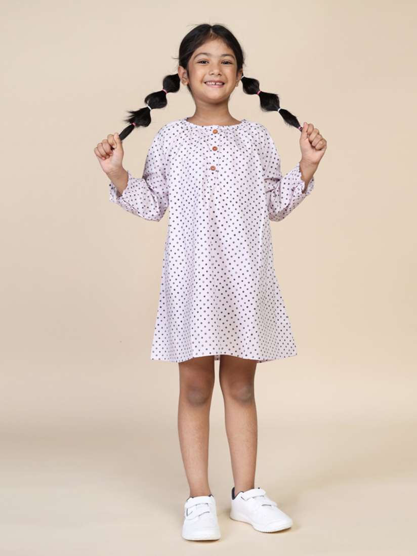 Buy Biglilpeople Girls Polka Dots Printed Pure Cotton Nightdress Nightdress for Girls 21416784 Myntra