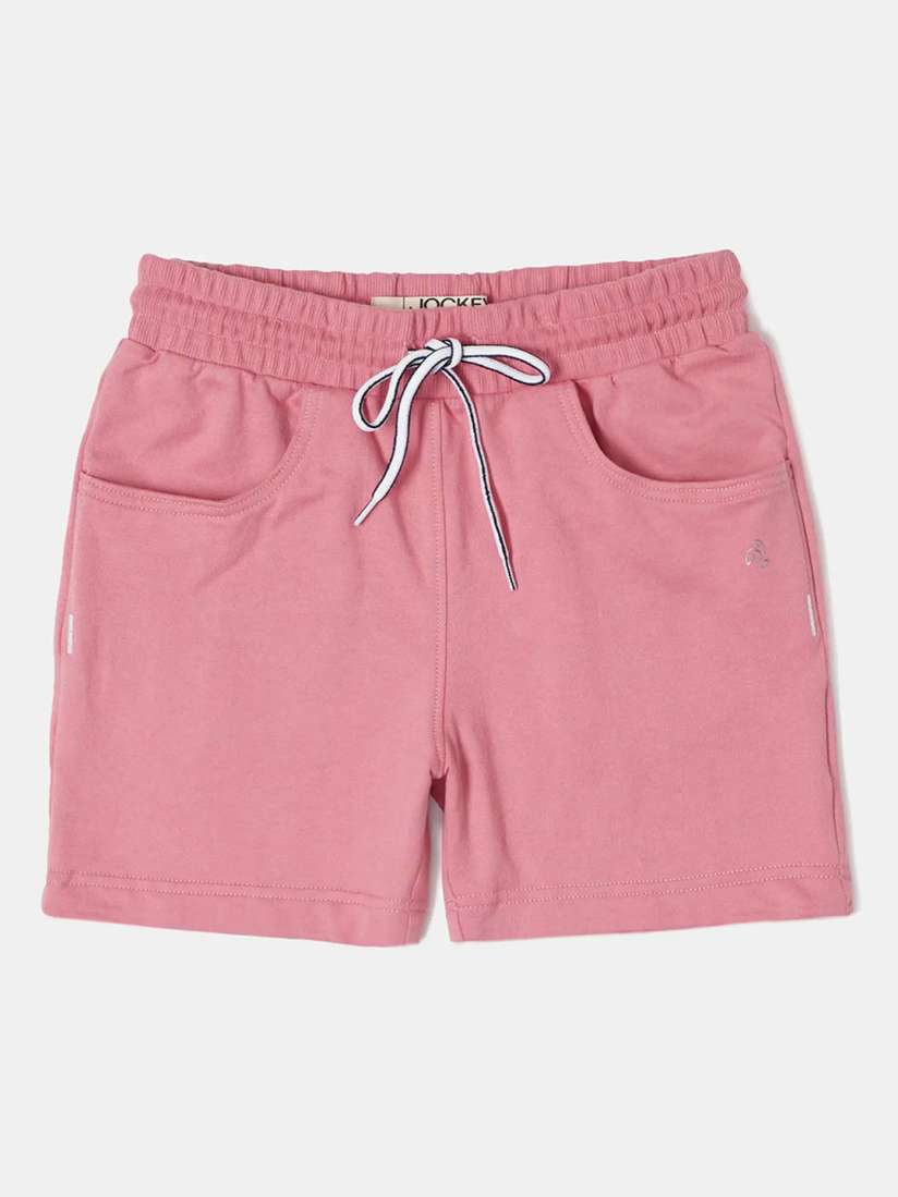 Buy Jockey Girl s Super Combed Cotton Solid Regular Fit Shorts With Drawstrings Closure AG04 Shorts for Girls 21418912 Myntra