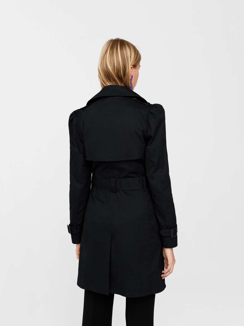 Buy MANGO Black Double Breasted Trench Coat Coats for Women 2141920 Myntra