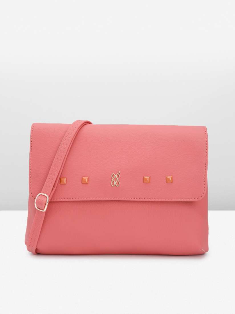 Baggit pink solid sling bag top