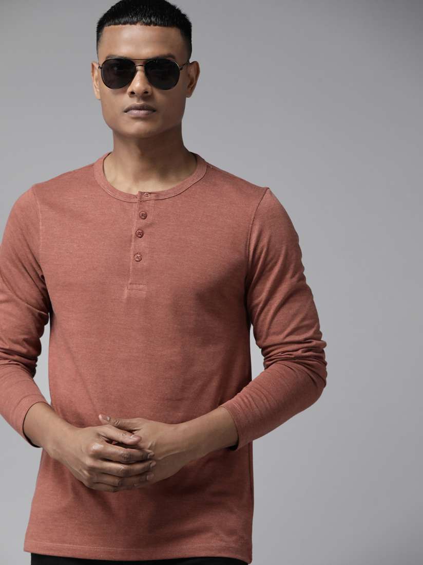 Henley t shirt myntra deals