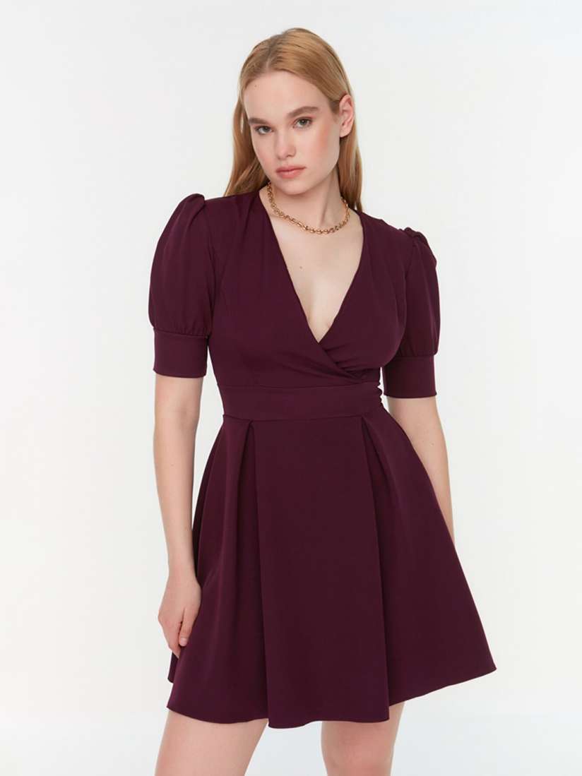 Maroon dress myntra on sale