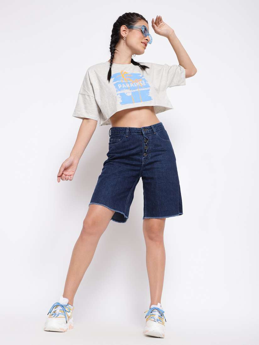Myntra denim shorts outlet