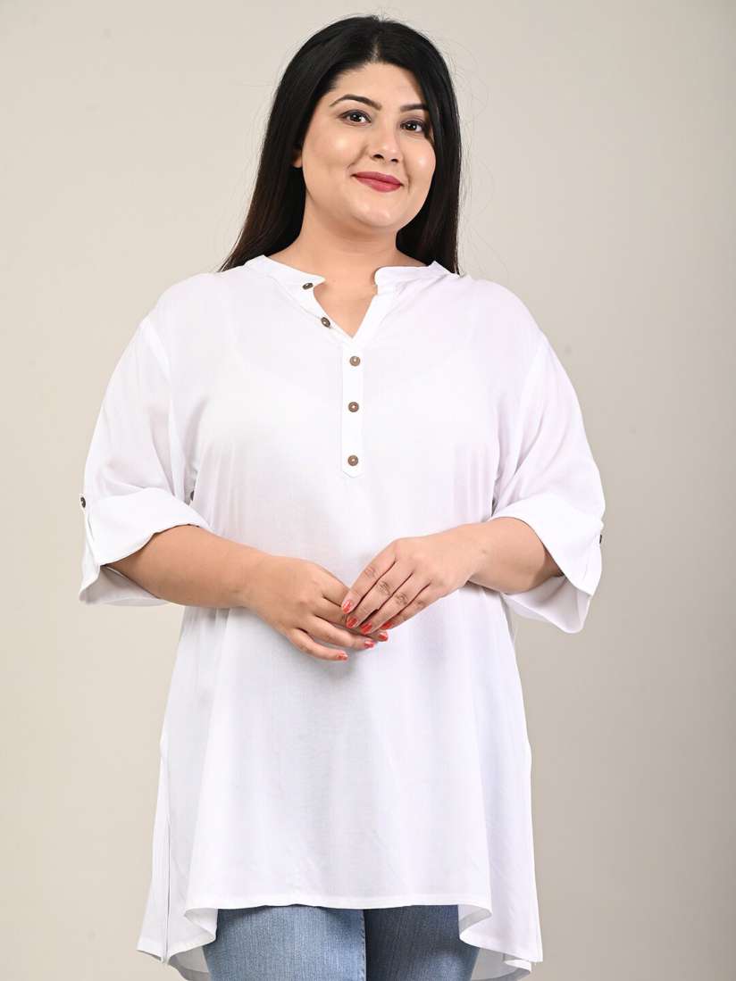 Buy Swasti Mandarin Collar Plus Size Kurti Kurtis for Women 21441174 Myntra