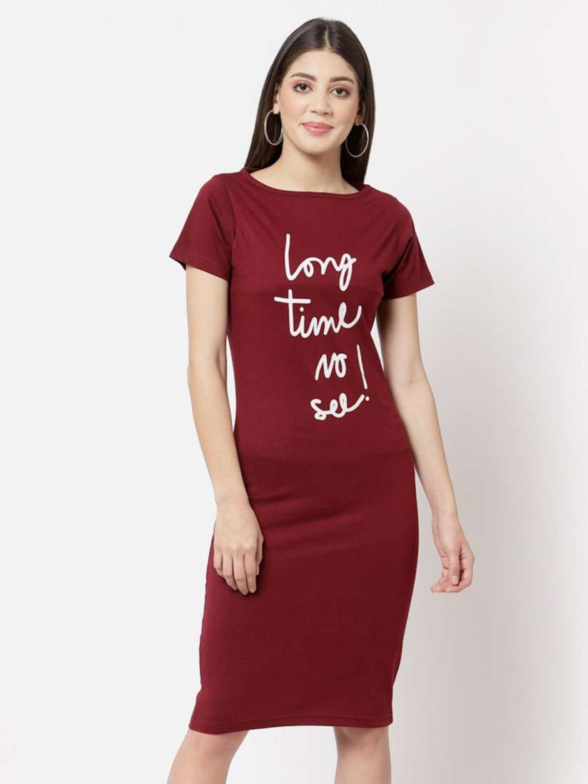 Buy aayu Typography T shirt Dress Dresses for Women 21446502 Myntra