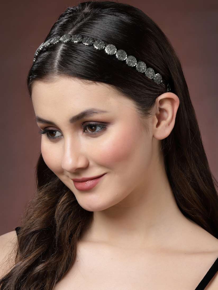 Buy PANASH Oxidised Silver Plated Floral Shaped Matha Patti Head Jewellery for Women 21446770 Myntra