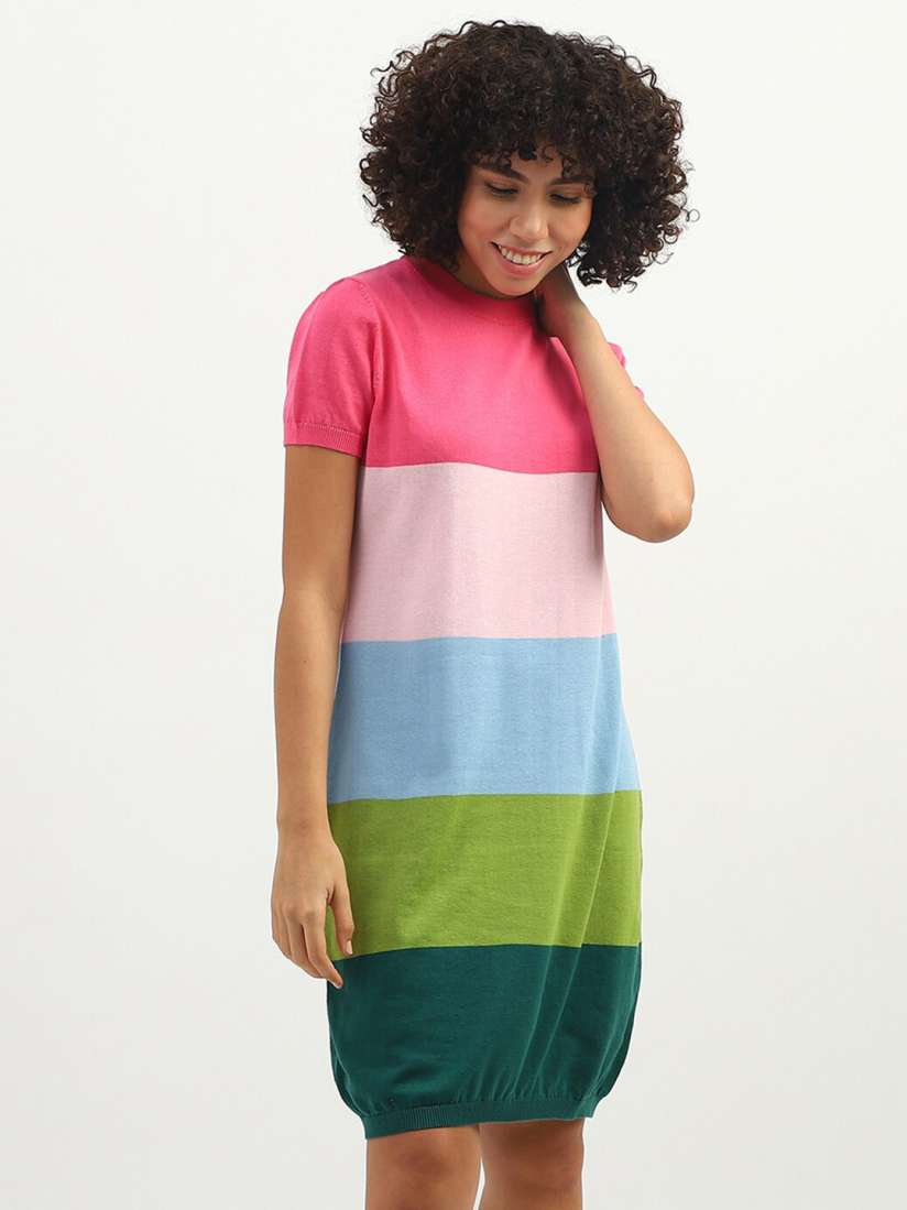 Buy United Colors of Benetton Multicoloured Striped Sweater Dress Dresses for Women 21447668 Myntra