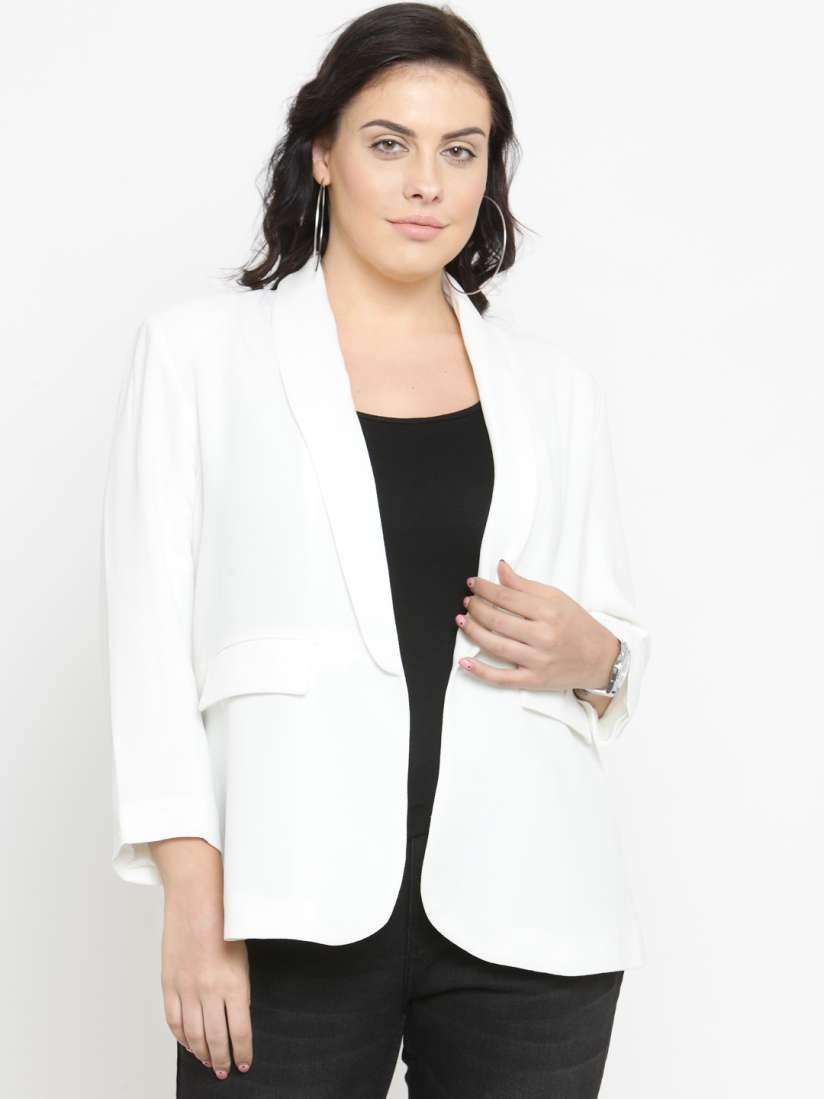 Plus size white blazer hotsell