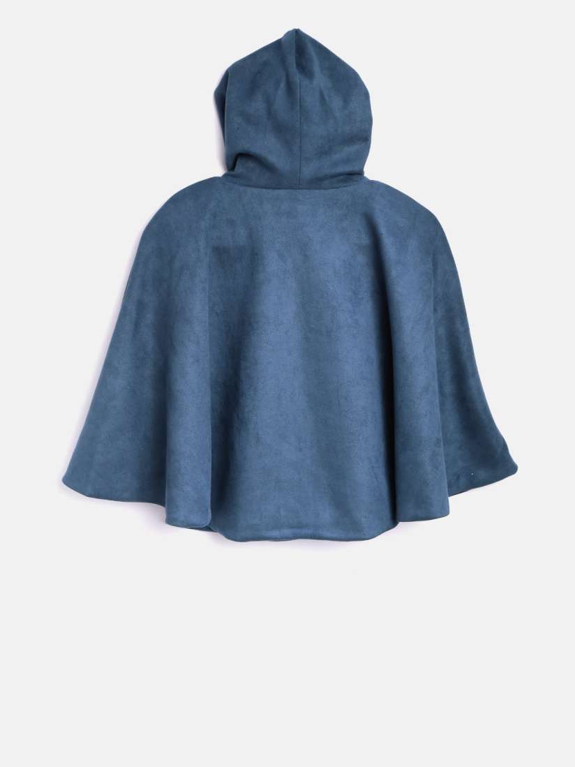 Buy Peppermint Girls Teal Blue Solid Cape Jacket Jackets for Girls 2145251 Myntra