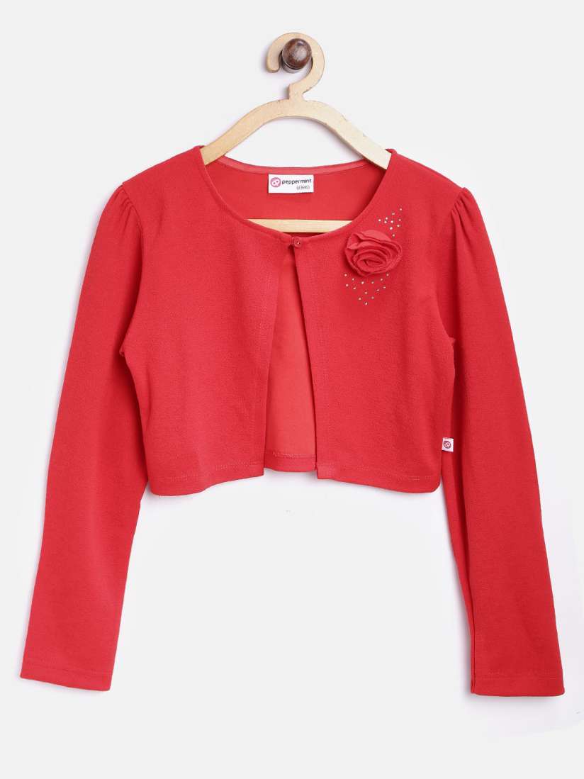 Girls red shrug online