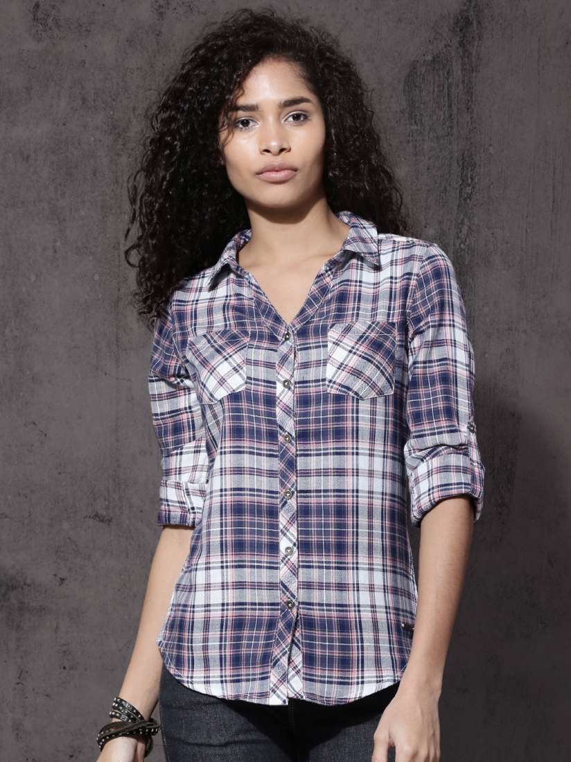 Roadster women's checkered casual shirt online