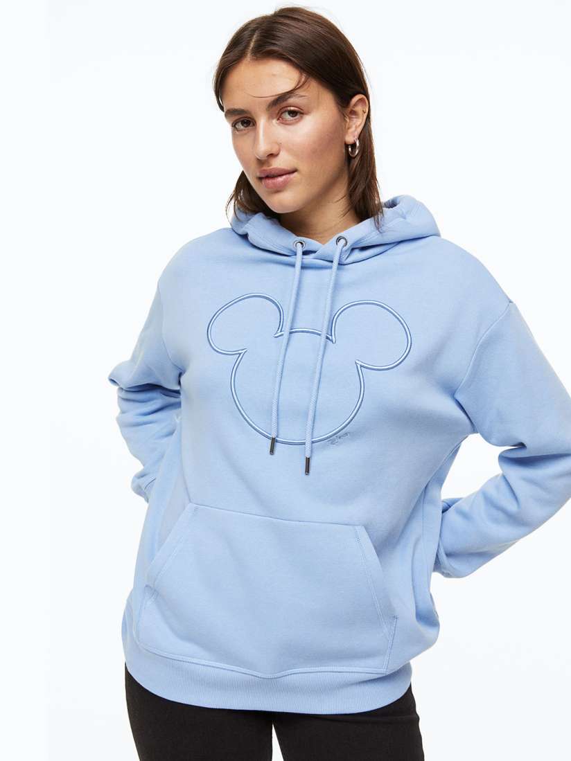 Buy H M Women Mickey Mouse Embroidered Hooded Sweatshirt Sweatshirts for Women 21460778 Myntra