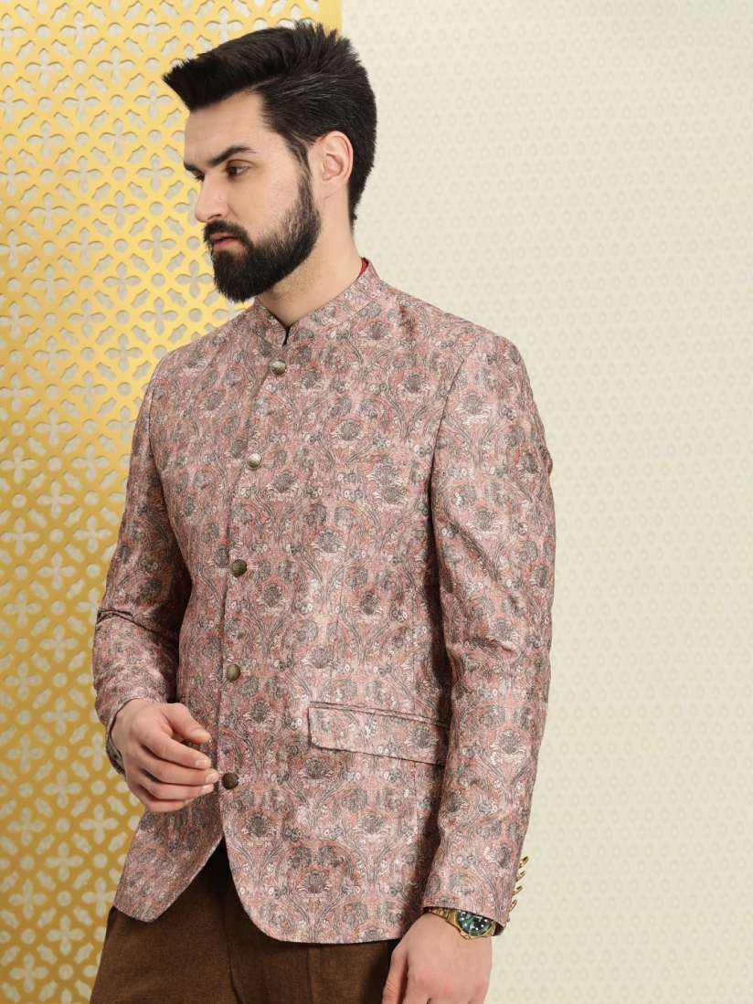 Buy House of Pataudi Men Ethnic Motifs Printed Sequined Bandhgala Jashn Blazer Blazers for Men 21464508 Myntra