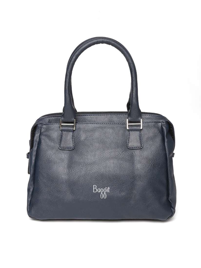 Solid Handheld Myntra Baggit Bags Baggit Navy Solid Handheld Bag