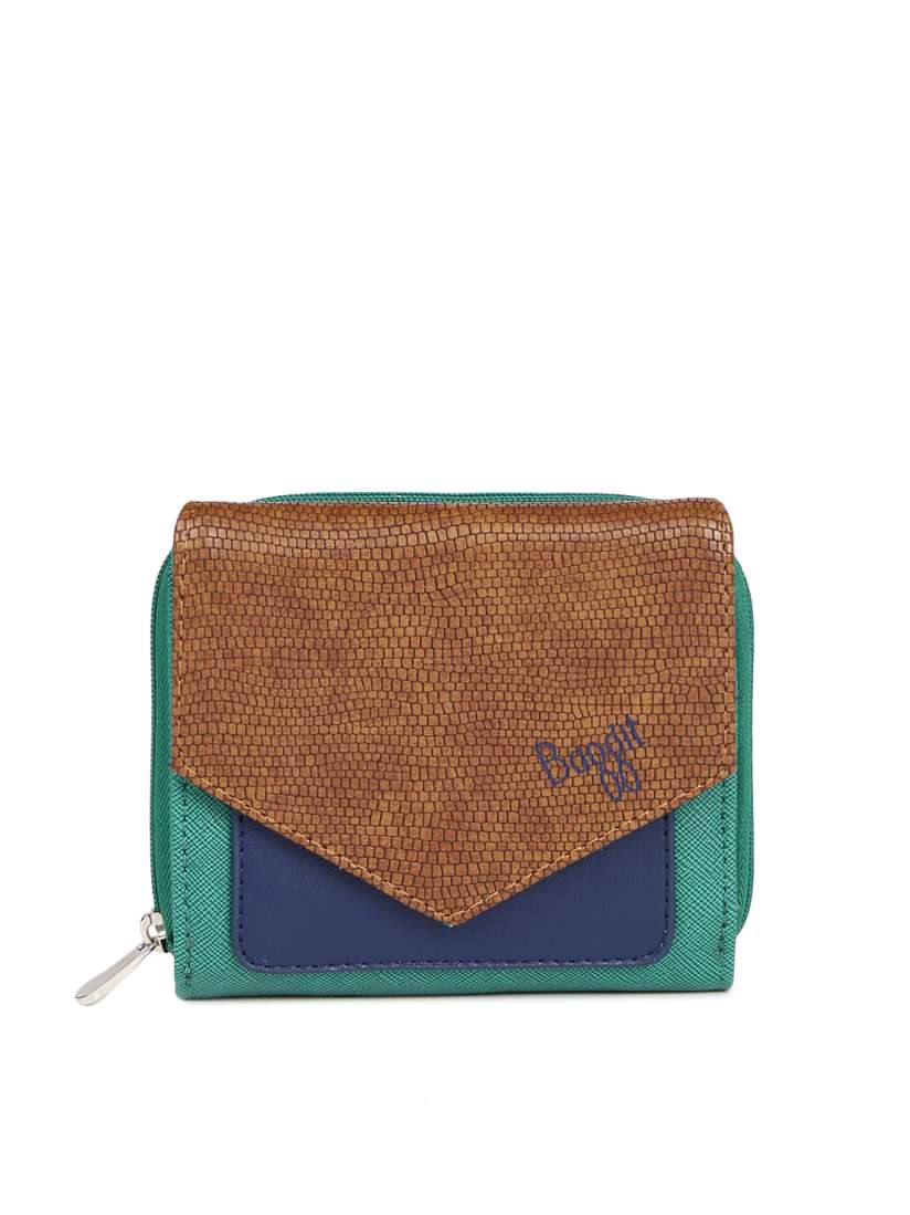 Buy Baggit Women Green Brown Colourblocked Two Fold Wallet Wallets for Women 2146597 Myntra