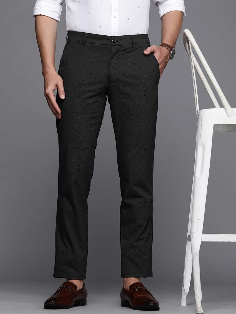 Buy Louis Philippe Sport Men Micro Ditsy Printed Slim Fit Smart Casual Trousers Trousers for Men 21467932 Myntra