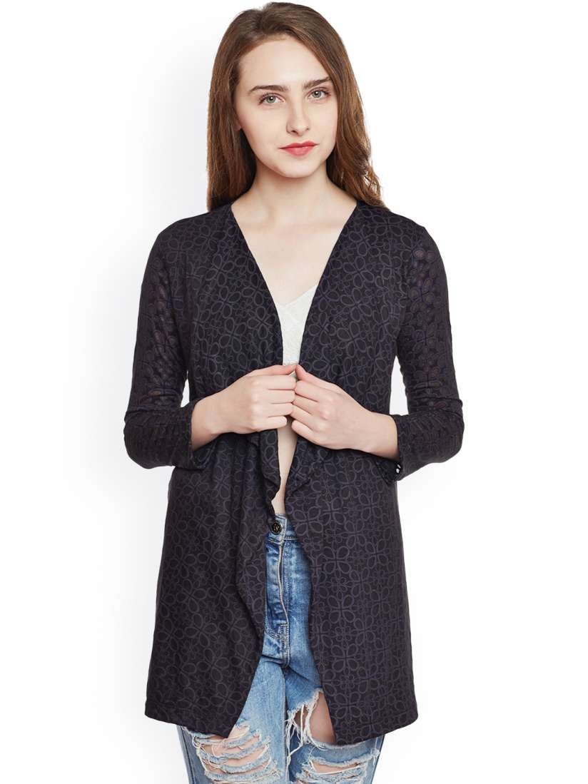 Black woolen shrug clearance