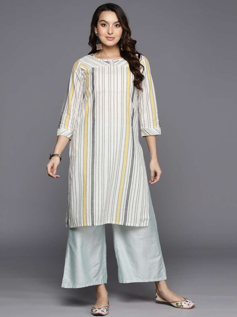 Buy Fabindia Striped Pure Cotton Straight Kurta Kurtas for Women 21470832 Myntra