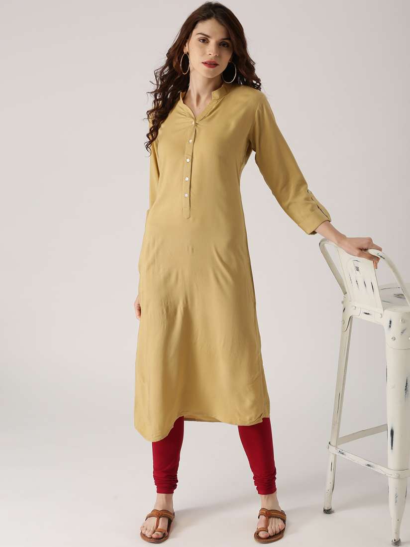 Libas women's solid straight kurta on sale