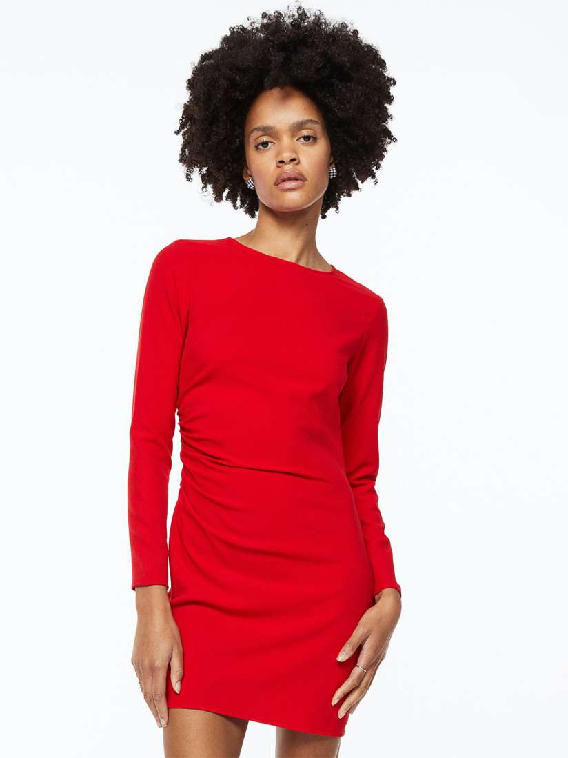 Red crepe dress h&m on sale